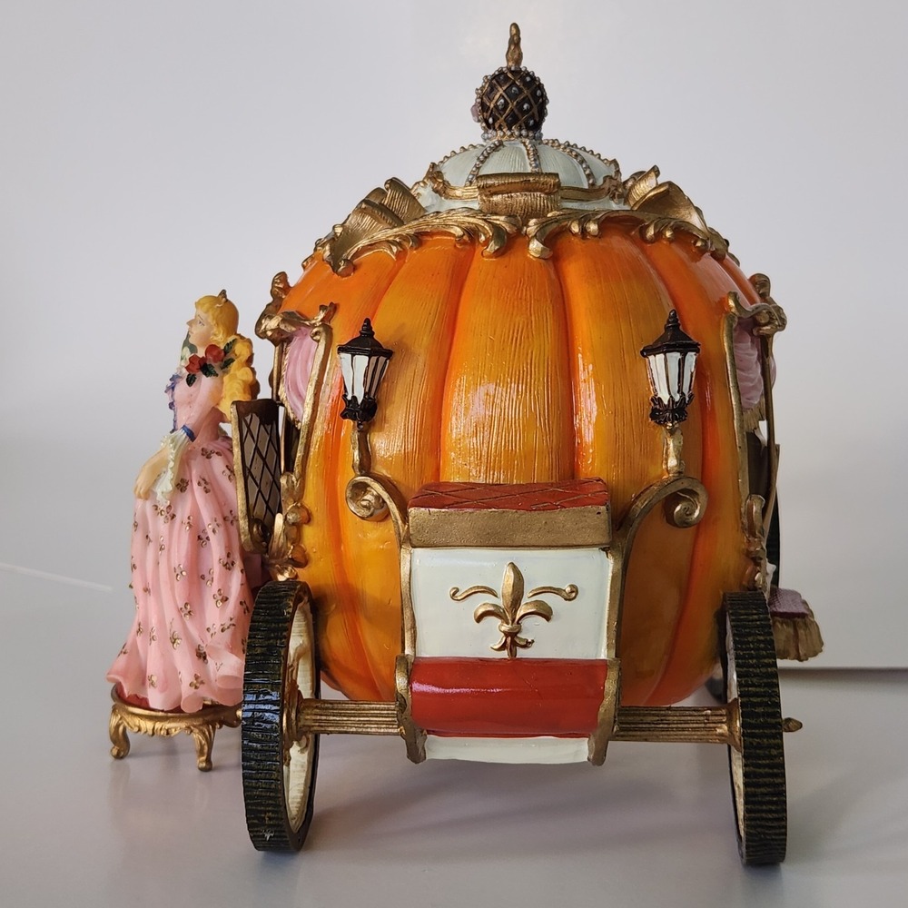 Fitz & Floyd Cinderella Musical Carriage Figurine Pumpkin Coach Swan Lake w/ Box - Picture 14 of 14